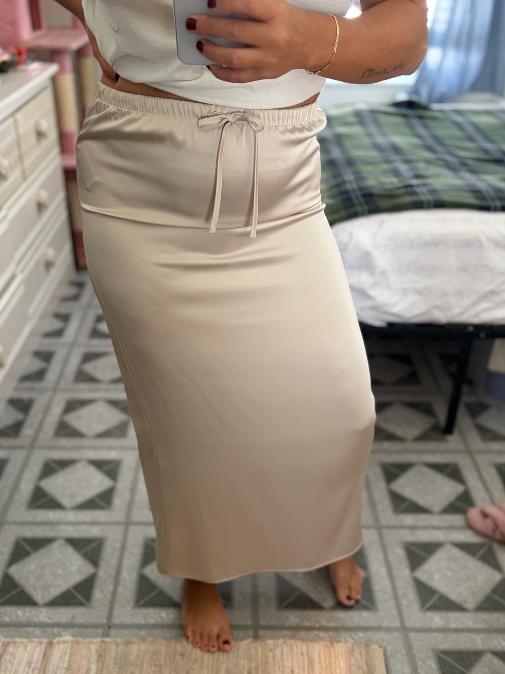 song of style • silk skirt